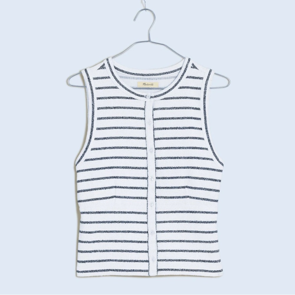 Madewell Split-Crewneck Cardigan Tank
